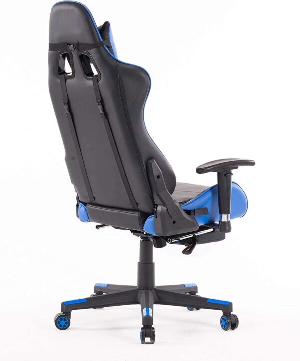 Blue Racing Gaming Chair with Footrest
