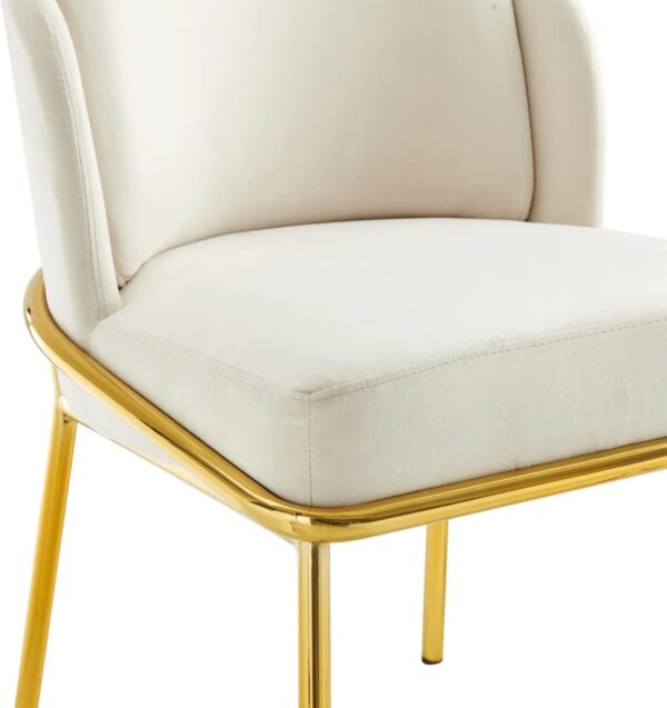 Beige Velvet Dining Chair for Home or Office