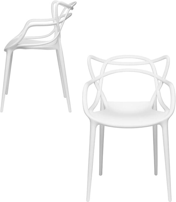 White Plastic Dining Chair for Kitchen or Lounge