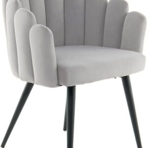 Light Grey Velvet Chair for Dining or Office
