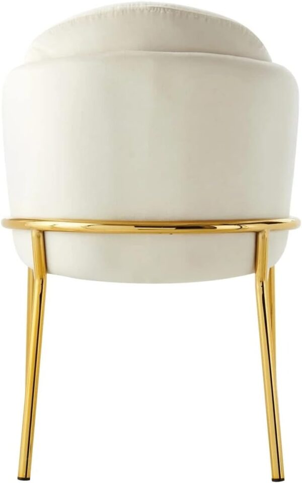 Beige Velvet Dining Chair for Home or Office