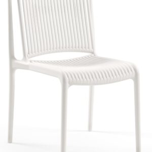 White Stackable Plastic Dining Chair for Home or Cafe