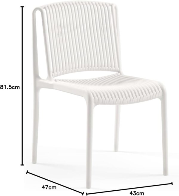 White Stackable Plastic Dining Chair for Home or Cafe