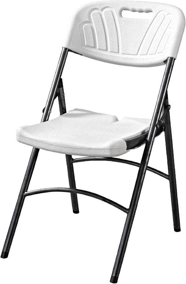 7-Piece White Folding Dining Set (1 Table + 6 Chairs)
