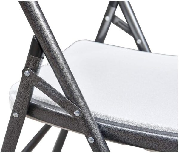 Set of 2 White Plastic Folding Dining Chairs