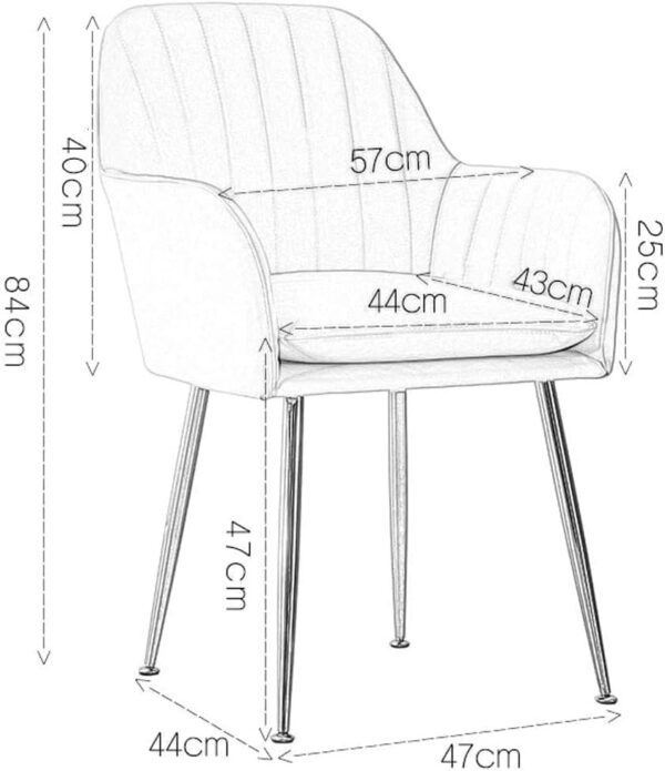 Beige Velvet Dining Chair for Living Room, Office, or Restaurant