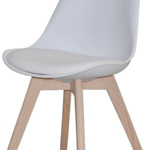 Mid-Century Modern Dining Chair with Wooden Legs