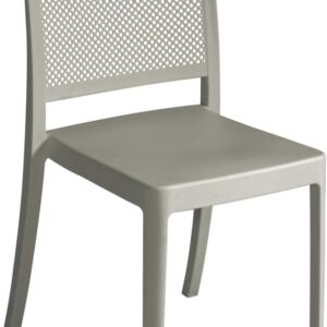 Grey Stackable Plastic Dining Chair for Outdoor or Kitchen Use