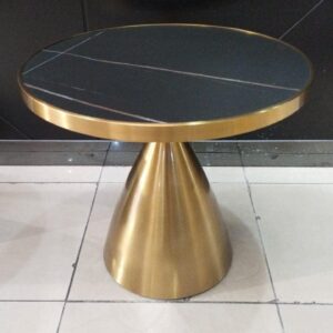Round Black and Gold Coffee Table