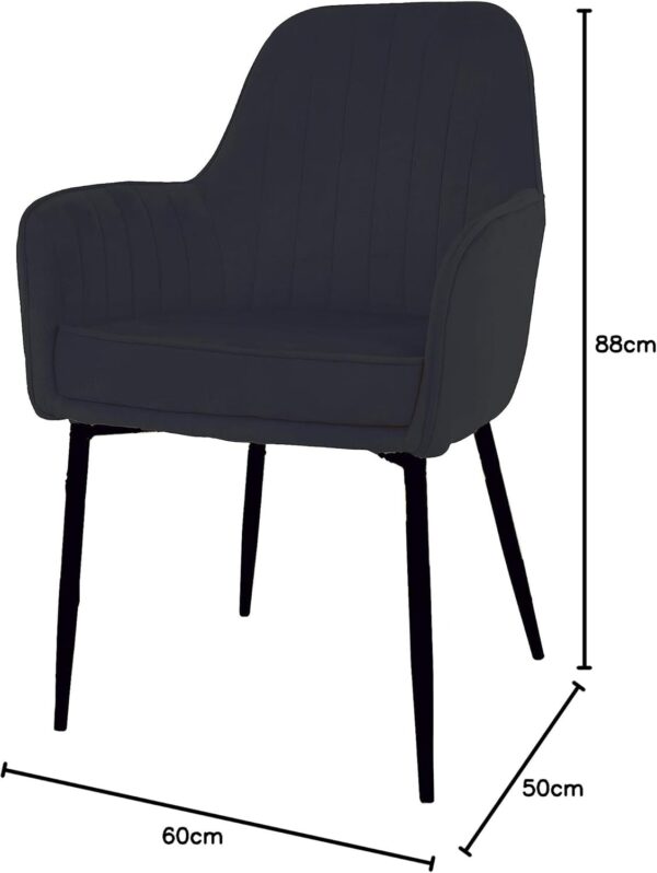 Black Velvet Dining Chair for Guest Room or Lounge