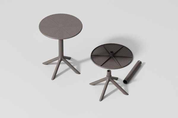 60cm Round Black Plastic Tea Table with Pedestal Base