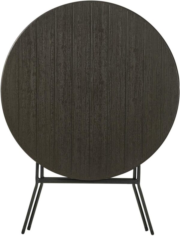 80cm Round Wood-Style Folding Table