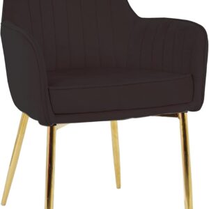 Black Velvet Armchair with Gold Legs for Dining or Living Room