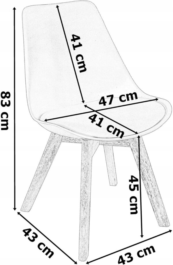 Mid-Century Modern Dining Chair with Wooden Legs