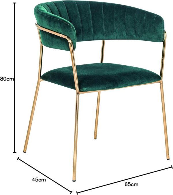 Green Velvet Dining Chair with Metal Legs