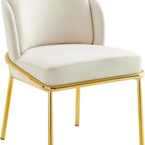Beige Velvet Dining Chair for Home or Office